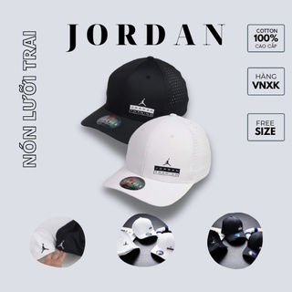 [KING HAT] Nón lưỡi trai bít đuôi Jordan logo in chất cotton phối lưới Hàn Quốc cao cấp, nón kết thể thao màu đen trắn