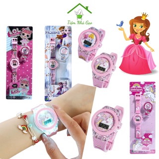 Đồng hồ trẻ em, đồng hồ elsa, ngựa pony, công chúa, búp bê cho bé gái từ 3 đến 10 tuổi Tiệm Nhà Gạo