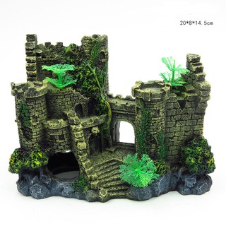 Mô hình lâu đài đổ nát (có ảnh chụp trực tiếp, mẫu y hình nhé) trang trí bể cá, bể thủy sinh, DIY