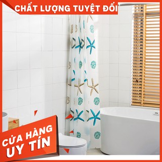 [HOT]RE0190 Bộ khung rèm nhà tắm 1.8m - Rèm che nhà tắm chống thấm nước họa tiết biển.