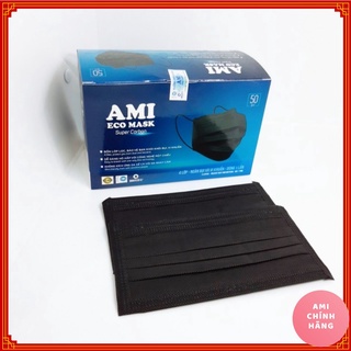 Khẩu trang y tế 4 lớp kháng khuẩn AMI màu đen hàng chính hãng