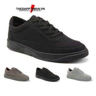 Giày nam thể thao sneaker THEDAPPERMAN TDM1101 chất liệu da lộn, đế cao su nhiệt dẻo, siêu êm phù hợp chạy bộ, màu đen