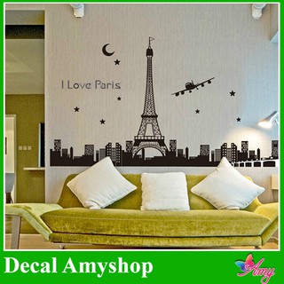 Decal dán tường Dạ quang [GIÁ SĨ] Paris dán trang trí phòng ngủ - Decal AmyShop tại HCM freeship 50k
