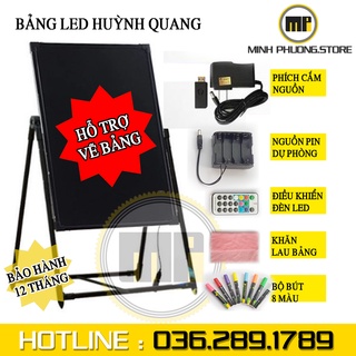 Bảng Led Huỳnh Quang, Bảng Led Dạ Quang (Full phụ kiện+giá đỡ + tặng kèm 10 bút, hỗ trợ vẽ bảng cho khách hàng)