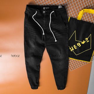 [HẾN STORE MENSWEAR] Quần jogger jean Heboz 4M (4 màu) - lưng thun co dãn tốt, form chuẩn-00000385