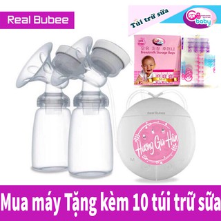 Máy Hút Sữa Điện Đôi Real Bubbe Tặng Kèm 10 Túi Trữ Sữa Gb Baby