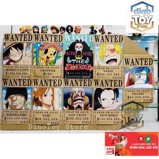 Bộ 9 Tấm Poster anime dán tường Wanted Băng Mũ Rơm - One Piece