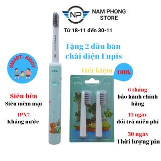 Bàn chải điện cho bé ENPIS Smart-Kiddy chính hãng, Sonic Pulse Toothbrush, công nghệ sóng âm, IPX7, chải sạch 10X