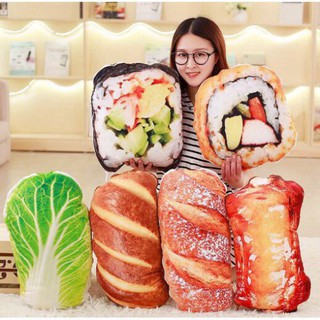 Chăn gối ngủ văn phòng 3 in 1 Gối 3D nhiều hình (Bánh mỳ, sushi, bắp cải) _MOMOMART