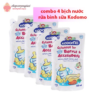 COMBO 4 Bịch Nước Rửa Bình Sữa Kodomo - 700ml - Thái Lan