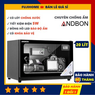 Tủ chống ẩm máy ảnh 20 lít Andbon AB-21C, Tủ hút - hộp chống ẩm máy ảnh 20l không tiếng ồn giá rẻ tiết kiệm điện