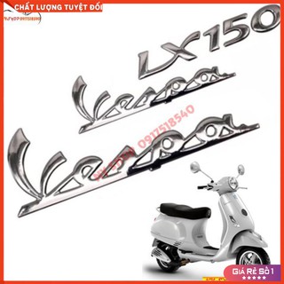 Bộ 3 tem logo nổi Vespa LX 150 , LX 125