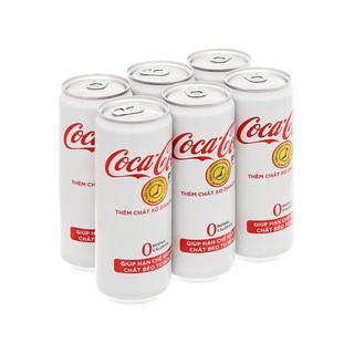 Set 6 lon nước ngọt có ga Coca Cola Plus 320ml