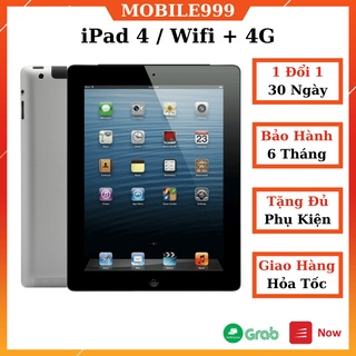 iPad 4 (Wifi + 4G) 16GB/ 32GB /64GB Zin Đẹp 99% Như Mới - Màn Retina sắc nét - Pin siêu bền MOBILE999
