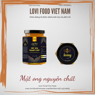 MẬT ONG NGUYÊN CHẤT - 550gram Lọ thuỷ tinh sẩn phẩm 100% từ mật ong rừng thiên nhiên - Lovi Food Việt Nam