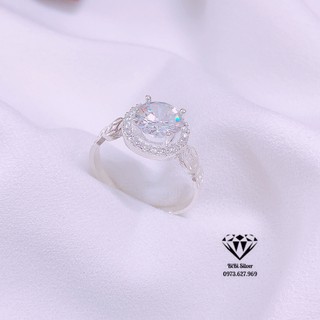 Nhẫn nữ bạc đẹp, nhẫn kim tiền mặt đá tròn may mắn - Bạc Bibi cam kết chất lượng, kèm bảo hành