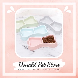 Bát thức ăn đôi hình xương dễ thương, nhiều màu sắc, siêu bền tiện lợi - Donald Pet Store