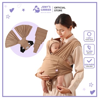 Địu vải trợ lực JUMY (0-24 tháng), địu em bé bằng cotton thoáng mát cho bé,an toàn cho khớp xương-Màu Nâu