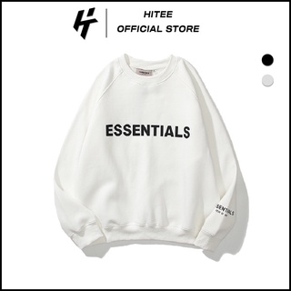 Áo sweater Essentials Chất nỉ sợi cotton chất liệu in nổi