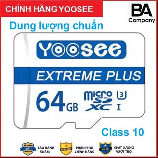 kemkem_ Thẻ Nhớ 64GB Yoosee Chính Hãng - Tốc Độ Cao Chuẩn Class10 1 Đổi 1 Trong 5 Năm