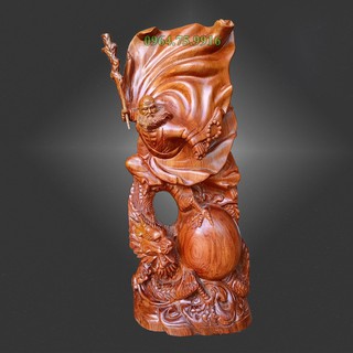 Tượng Đạt Ma Cưỡi Rồng Gỗ Hương Đỏ Nam Phi💝Kiệt tác của điêu khắc tượng