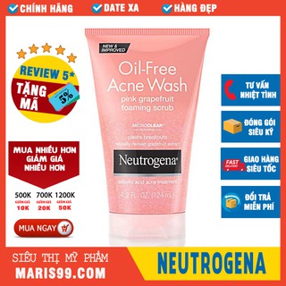 Sữa Rửa Mặt Neutrogena Oil Free Acne Wash Pink Grapefruit Scrub (124ml) _ NTG028SRM