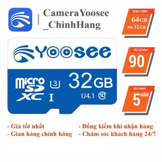 Thẻ nhớ 32GB YOOSEE Class 10 90Mb/s, Thẻ nhớ Yoosee chuyên camera Yoosee IP, Điện thoại,loa đài - Bảo hành 5 năm 1 đổi 1
