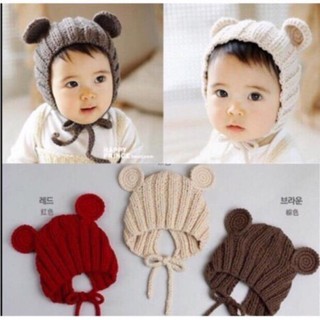 Mũ len tai Gấu cho bé giữ ấm vùng đầu và tai cho bé trai bé gái trẻ em mebe0620