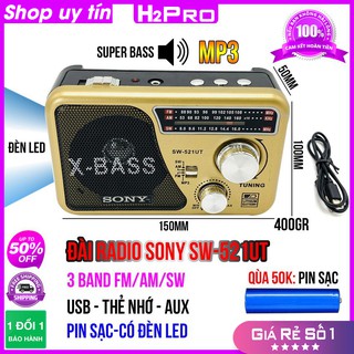 [RẺ VÔ ĐỊCH] ĐÀI RADIO FM-AM-SW H2Pro SW-521UT kiêm máy nghe nhạc USB-Thẻ nhớ, jack tai nghe, đài radio pin sạc tích hợp