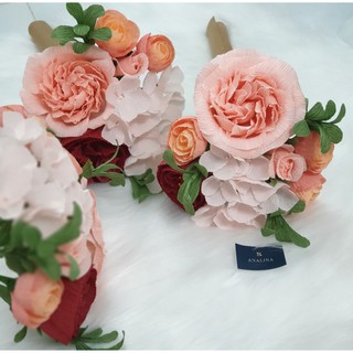 [HANDMADE] Bó hoa HỒNG JARDINERE thập cẩm_mang phong cách lãng mạn Pháp-hoa giấy nhún Ý