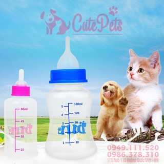 Bình sữa dành cho chó mèo con 150ml và 60ml - petshophanoi