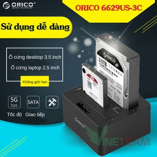 Thiết bị cắm nóng ổ cứng 2 cổng ORICO 6629US3-C (Đen)-DC676