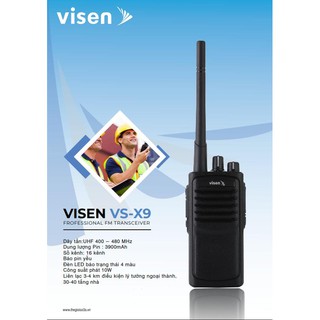 Bộ đàm Visen VS-X9,đàm thoại 50-60 tầng nhà - Bảo hành 5 năm (2)