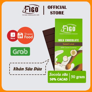 [Chính hãng] Socola sữa 50% Cacao Figo nhân Sữa Dừa | Milk Chocolate Coconut Thương hiệu ChocolateFigo ĂN LÀ NGHIỀN