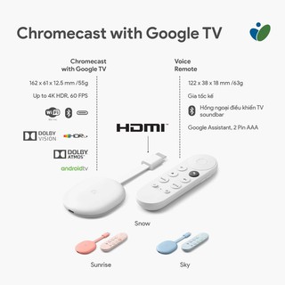 [Mã ELMS5 giảm 7% đơn 300K] Thiết Bị Stream Google Chromecast with Google TV - Chính Hãng