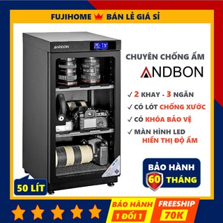 Tủ chống ẩm máy ảnh 50 lít Andbon AD-50C [BH hãng 60 tháng], Tủ hút ẩm máy ảnh 50l ba ngăn công nghệ Nhật Bản giá rẻ