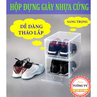 Hộp đựng giày nhựa cứng cao cấp Việt Nhật có nắp nhựa cứng thông minh trong suốt hàng xuất CHÂU ÂU