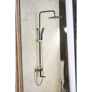 [FREE SHIP] Bộ vòi sen cây tắm đứng nóng lạnh cao cấp nhập khẩu nguyên bộ từ Ý AV - S914 ( Đen vàng )