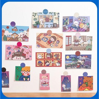 Set tấm thẻ in hình cute, thiệp postcard dán trang trí phòng xinh- quà tặng ý nghĩa