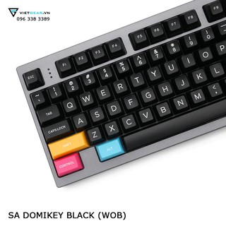 Bộ nút bàn phím SA Domikey White on Black 151 nút nhựa ABS double shot