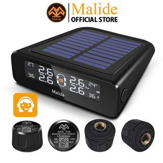 [CHÍNH HÃNG] Cảm biến áp suất lốp van ngoài Malide + màn hình hiển thị năng lượng mặt trời cảnh báo giọng nói - B03R01