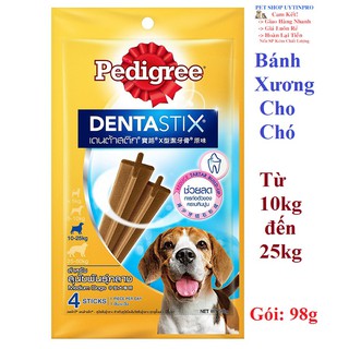 BÁNH XƯƠNG CHĂM SÓC RĂNG CHO CHÓ Pedigree Dentastix Medium Dog Gói 98g Xuất xứ Thái Lan