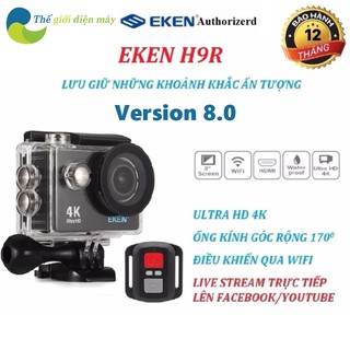 Camera hành trình oto Eken H9/H9R ultra HD 4K wifi phiên bản mới nhất V8.1, camera hành động eken h9r
