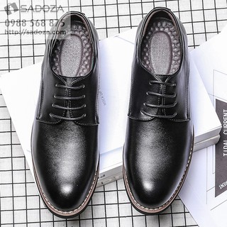 Giày da nam cao cấp TĂNG CHIỀU CAO thời trang Hàn Quốc đen + nâu bóng GD39