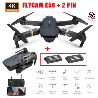 Flycam E58 Có Camera WIFI FPV 4K HD, Tích Hợp Giữ Độ Cao, Chế Độ Không Đầu RC RTF Drone