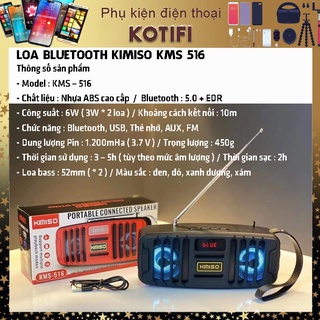 LOA BLUETOOTH KIMISO KMS – 516|Full chức năng Bluetooth, USB, Thẻ nhớ, AUX, FM|Pin 1200|4h sử dụng