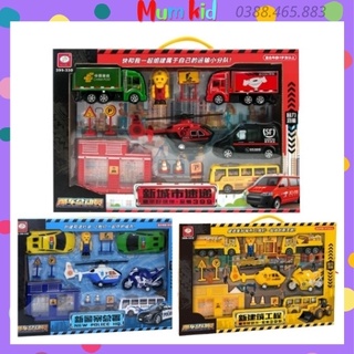 Bộ đồ chơi trẻ em mô hình phương tiện giao thông cho bé, đồ chơi trí tuệ thông minh sáng tạo MUMKID 29