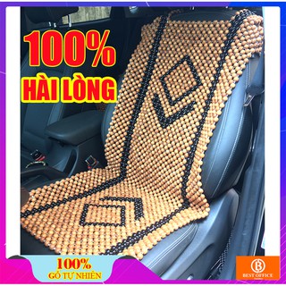 Lót ghế ô tô hạt gỗ 12mm đan họa tiết đẹp mắt - Lắp vừa mọi ghế ô tô