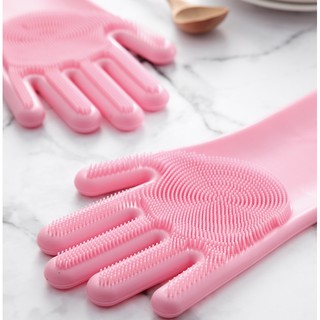 [Giá Hủy Diệt] Bộ Găng tay rửa bát Silicone 2 trong 1 Đa năng - Tạo bọt thông minh, Siêu Dai, Cách nhiệt