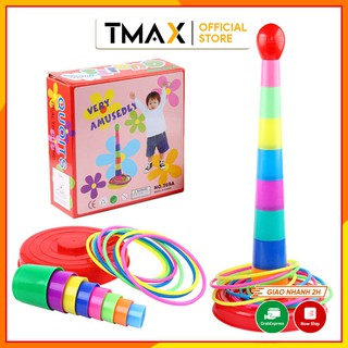 Đồ chơi giáo dục bộ ném vòng màu sắc cho bé giúp trẻ em vận động thông minh sáng tạo phát triển trí tuệ TMAX DC1